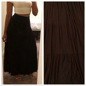 Black Knit Prarie Maxi Skirt